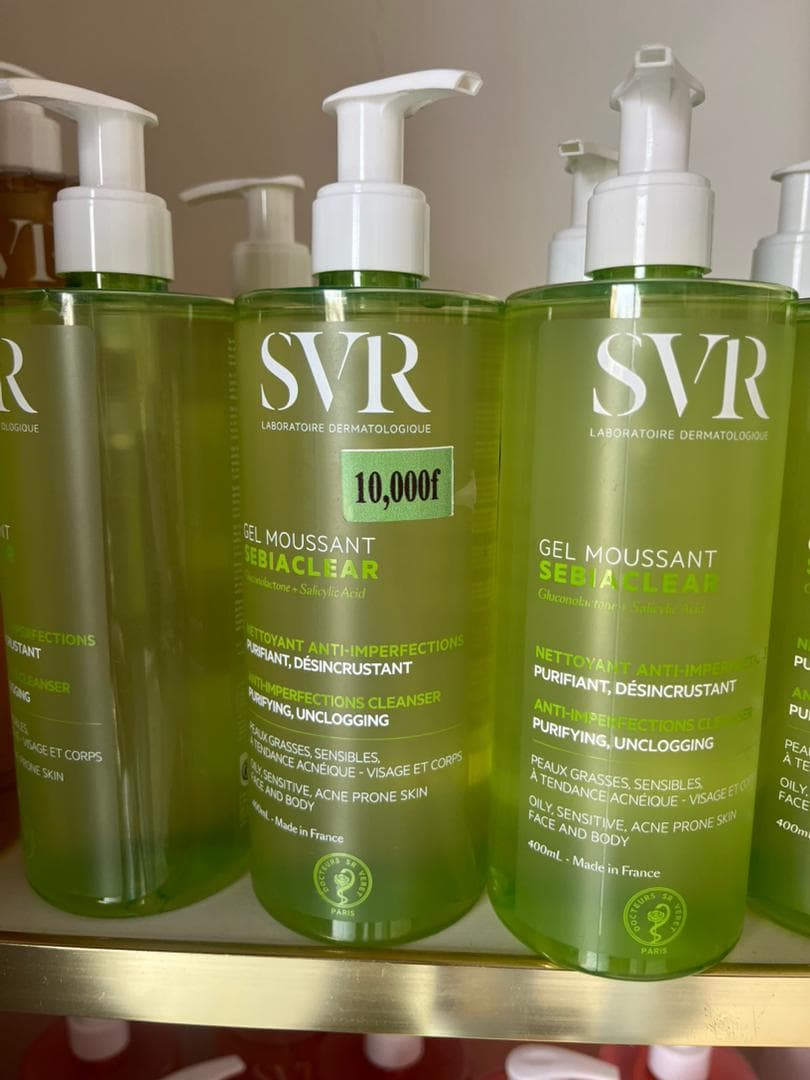 SVR Sebiaclear Gel Moussant anti-imperfections gluconolactone et acide salicylique, flacon pompe 400 ml