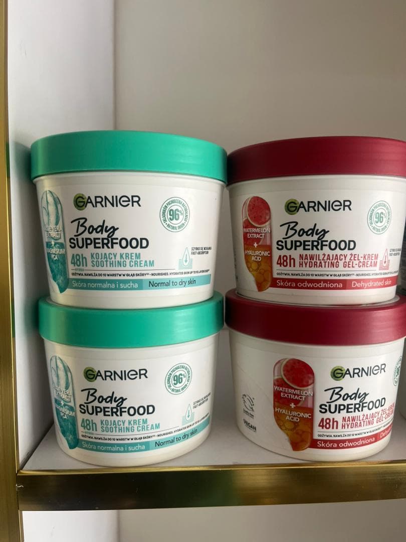 Garnier Body Superfood Watermelon gel-crème hydratant 48h, pot rouge 380 ml